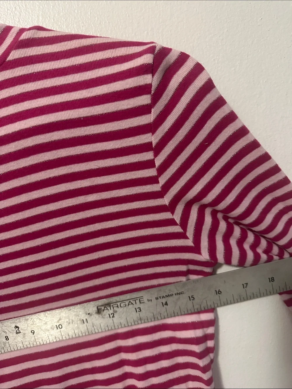GAP Pink and White Striped Turtleneck Long Sleeve Tee